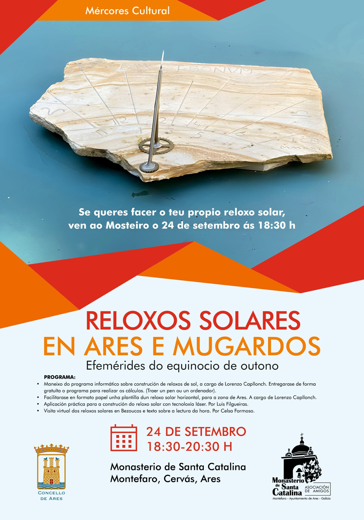 Mércores Cultural: reloxos solares en Ares e Mugardos.